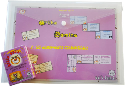 Pack Ortho Domino 2 + jeu de cartes Ortho Cat's 2 - Les homophones grammaticaux, ancienne édition